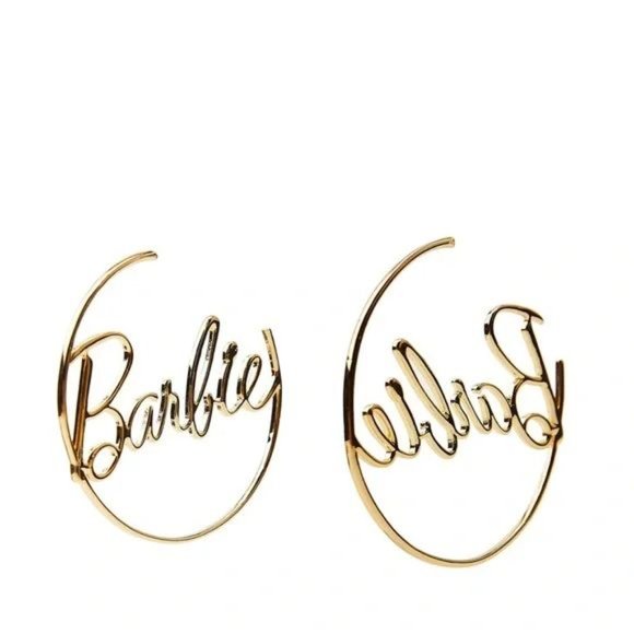 BARBIE™M MATTEL GOLD PLATED HOOP EARRINGS - Picture 3 of 3